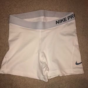 White Nike Pro Shorts